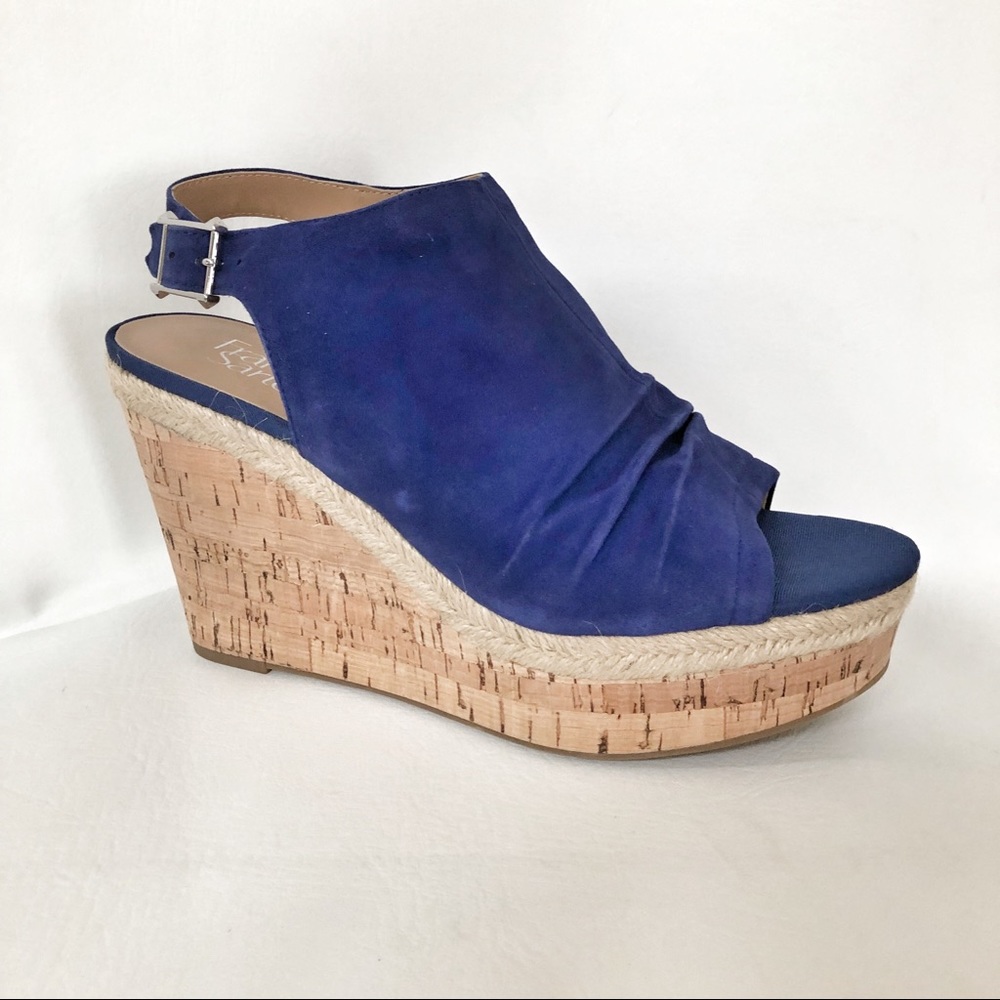 🔴SOLD🔴 Franco Sarto Suede Wedge Trellis Sandals - Picture 3 of 8